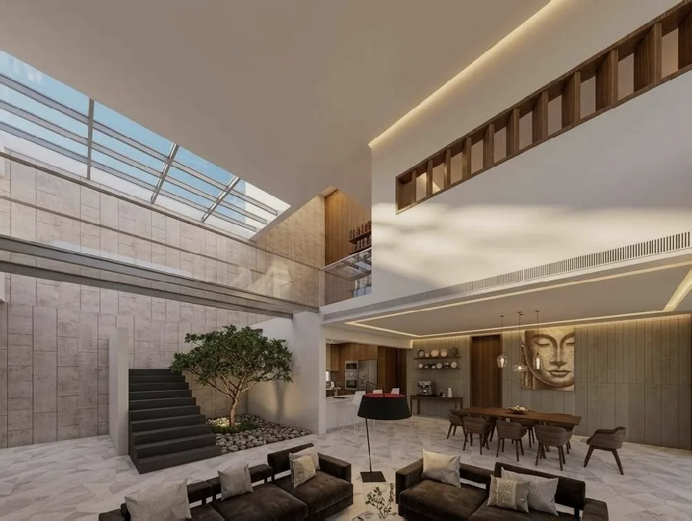 Double-Height Atrium Living